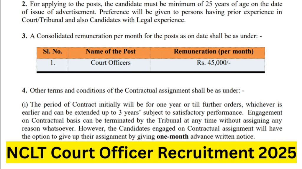 National Company Law Tribunal - NCLT Court Officer Recruitment 2025 – Last Date 20 November Govt Exam Update 1 NCLT Court Officer Recruitment 2025