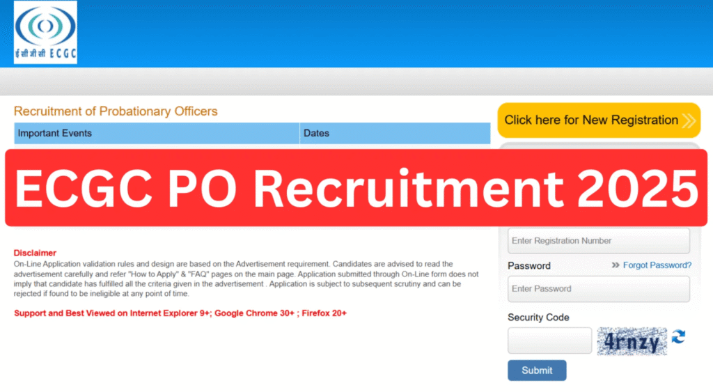 30 Posts - ECGC Limited - ECGC PO Recruitment 2025 – Last Date 02 December Govt Exam Update 1 ECGC PO Recruitment 2025